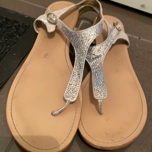 Flat sparkly sandals